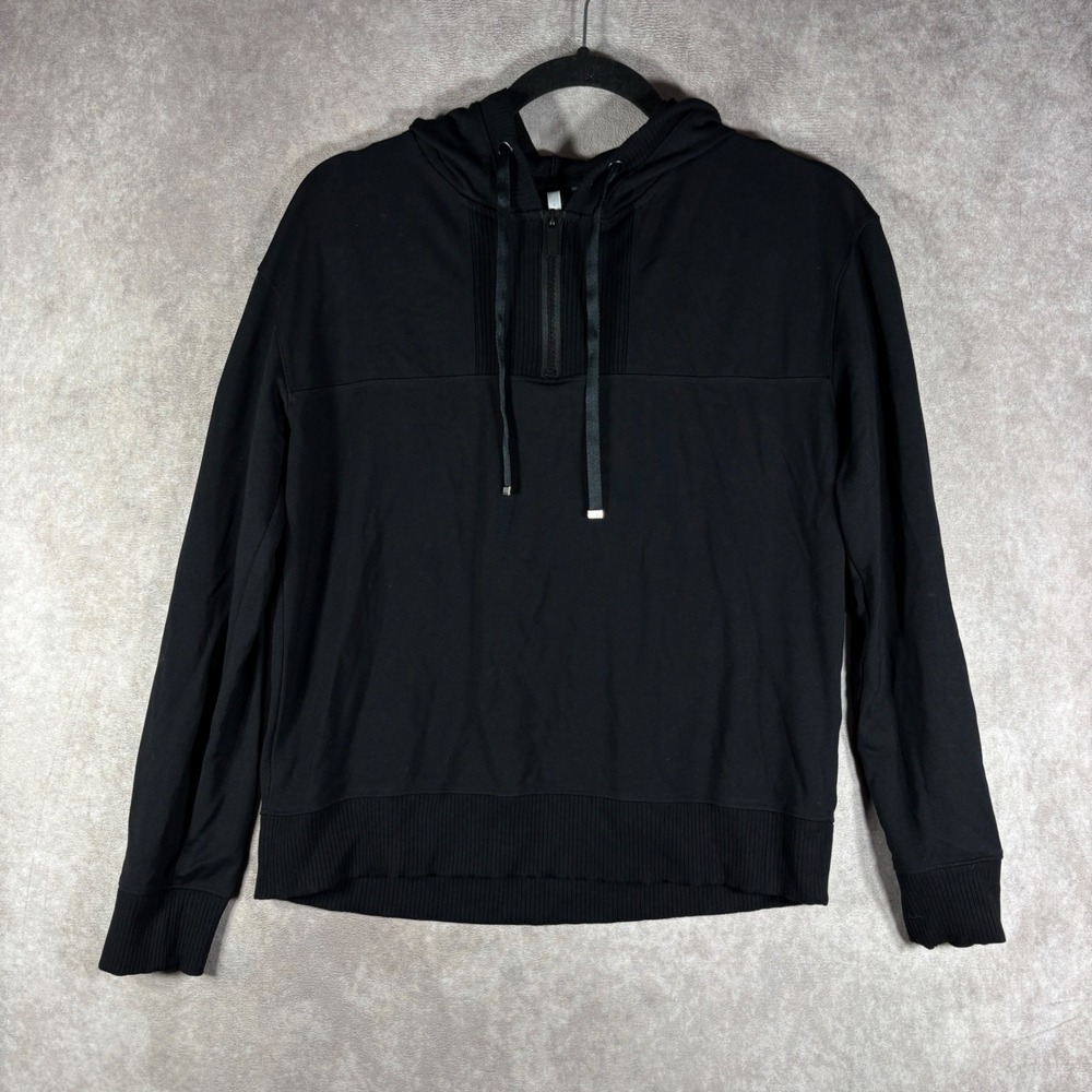 TravisMathew Horizon Line 1/4 Zip Hoodie Womens Small Black‎ Pullover Activewear